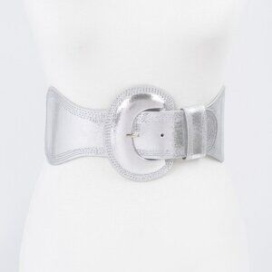 Metallic Faux Leather Metallic Elastic Belt